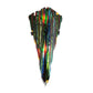 Meyda Lighting Metro Fusion 8" 2-Light Textured Black Penna Di Pavone Wall Sconce With Multi-Colored Shade Glass