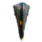 Meyda Lighting Metro Fusion 8" 2-Light Textured Black Penna Di Pavone Wall Sconce With Multi-Colored Shade Glass
