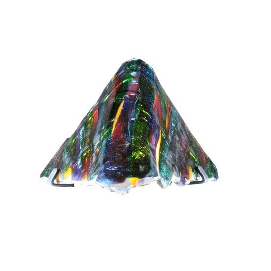 Meyda Lighting Metro Fusion 8" 2-Light Textured Black Penna Di Pavone Wall Sconce With Multi-Colored Shade Glass