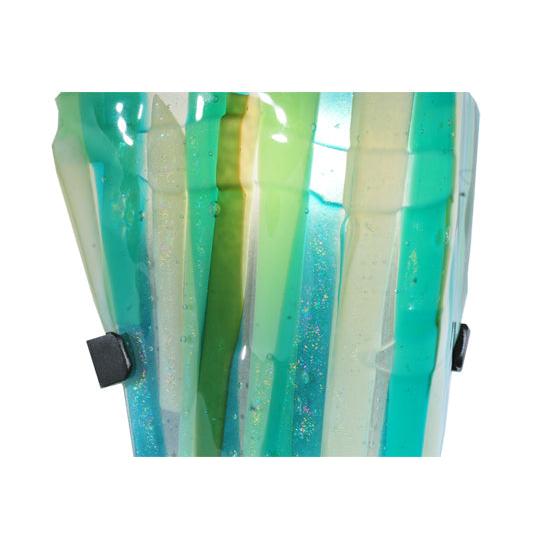 Meyda Lighting Metro Fusion 8" 2-Light Textured Black Wall Sconce With Multi-Colored Shade Glass