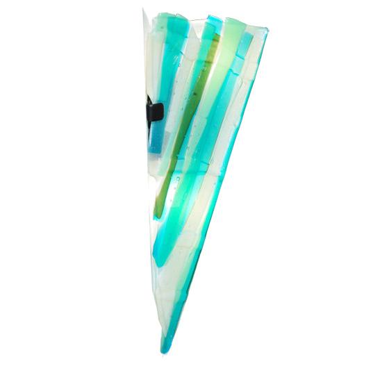Meyda Lighting Metro Fusion 8" 2-Light Textured Black Wall Sconce With Multi-Colored Shade Glass