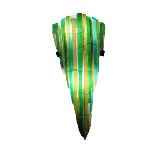 Meyda Lighting Metro Fusion 8" 2-Light Textured Black Wall Sconce With Multi-Colored Shade Glass