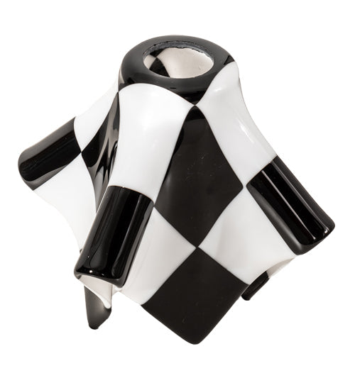 Meyda Lighting Metro Fusion 8" Handkerchief Grand Prix Replacement Black & White Shade Glass