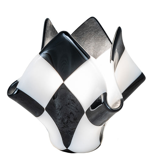 Meyda Lighting Metro Fusion 8" Handkerchief Grand Prix Replacement Black & White Shade Glass