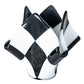 Meyda Lighting Metro Fusion 8" Handkerchief Grand Prix Replacement Black & White Shade Glass