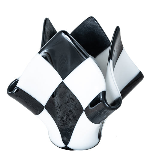 Meyda Lighting Metro Fusion 8" Handkerchief Grand Prix Replacement Black & White Shade Glass