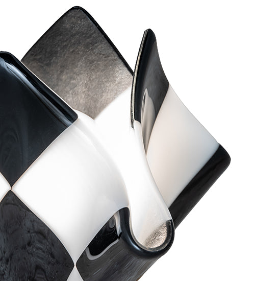 Meyda Lighting Metro Fusion 8" Handkerchief Grand Prix Replacement Black & White Shade Glass