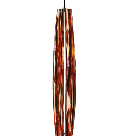 Meyda Lighting Metro Fusion 8" Mahogany Bronze Mini Pendant Light With Marina Shade Glass