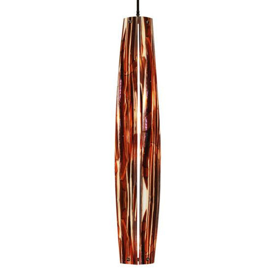 Meyda Lighting Metro Fusion 8" Mahogany Bronze Mini Pendant Light With Marina Shade Glass