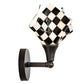 Meyda Lighting Metro Fusion 8" Nickel Handkerchief Grand Prix Wall Sconce With Black & White Shade Glass