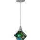 Meyda Lighting Metro Fusion 8" Nickel Handkerchief Mini Pendant Light With Aventurine Green Shade Glass