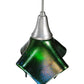 Meyda Lighting Metro Fusion 8" Nickel Handkerchief Mini Pendant Light With Aventurine Green Shade Glass