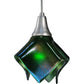 Meyda Lighting Metro Fusion 8" Nickel Handkerchief Mini Pendant Light With Aventurine Green Shade Glass