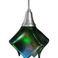 Meyda Lighting Metro Fusion 8" Nickel Handkerchief Mini Pendant Light With Aventurine Green Shade Glass