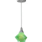 Meyda Lighting Metro Fusion 8" Nickel Handkerchief Mini Pendant Light With Fiddleheads Mint Green Shade Glass