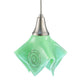 Meyda Lighting Metro Fusion 8" Nickel Handkerchief Mini Pendant Light With Fiddleheads Mint Green Shade Glass