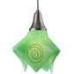 Meyda Lighting Metro Fusion 8" Nickel Handkerchief Mini Pendant Light With Fiddleheads Mint Green Shade Glass