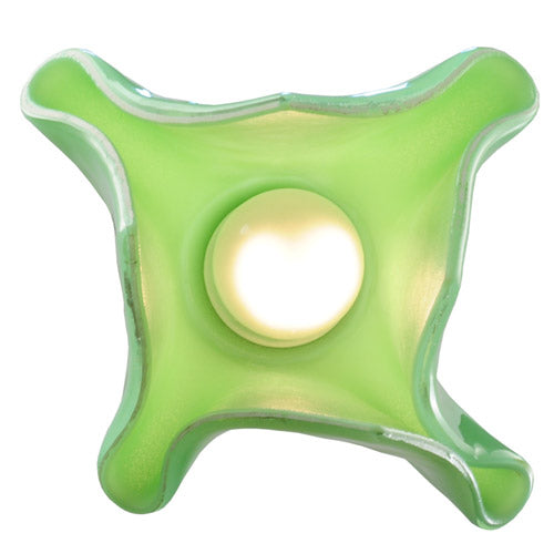 Meyda Lighting Metro Fusion 8" Nickel Handkerchief Mini Pendant Light With Fiddleheads Mint Green Shade Glass