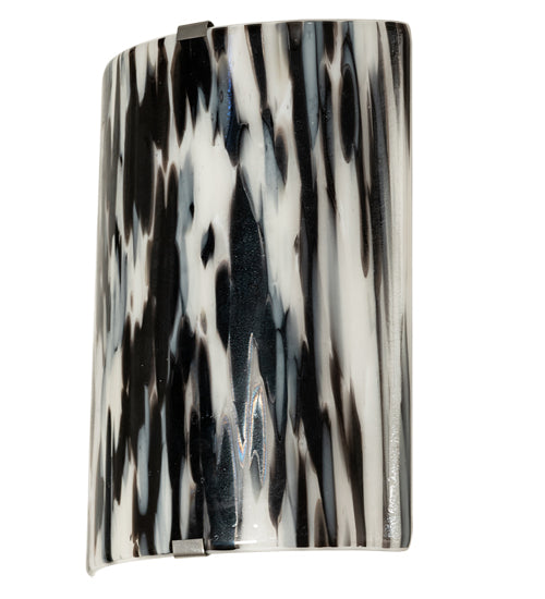 Meyda Lighting Metro Fusion 8" Nickel La Perla Nera Wall Sconce With White & Black Shade Glass