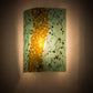 Meyda Lighting Metro Fusion 8" Nickel Muro Verde Wall Sconce With Green & Brown Shade Glass