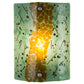 Meyda Lighting Metro Fusion 8" Nickel Muro Verde Wall Sconce With Green & Brown Shade Glass