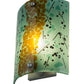 Meyda Lighting Metro Fusion 8" Nickel Muro Verde Wall Sconce With Green & Brown Shade Glass