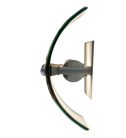 Meyda Lighting Metro Fusion 8" Nickel Muro Verde Wall Sconce With Green & Brown Shade Glass