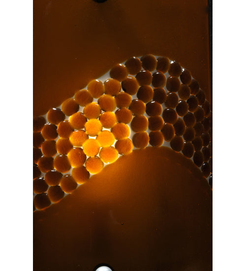 Meyda Lighting Metro Fusion 8" Nickel Wall Sconce With Amber Pietre Fused Shade Glass