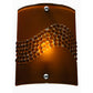 Meyda Lighting Metro Fusion 8" Nickel Wall Sconce With Amber Pietre Fused Shade Glass