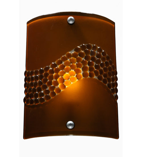 Meyda Lighting Metro Fusion 8" Nickel Wall Sconce With Amber Pietre Fused Shade Glass