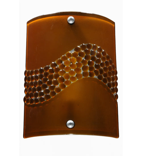 Meyda Lighting Metro Fusion 8" Nickel Wall Sconce With Amber Pietre Fused Shade Glass