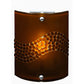 Meyda Lighting Metro Fusion 8" Nickel Wall Sconce With Amber Pietre Fused Shade Glass
