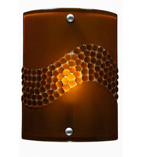 Meyda Lighting Metro Fusion 8" Nickel Wall Sconce With Amber Pietre Fused Shade Glass