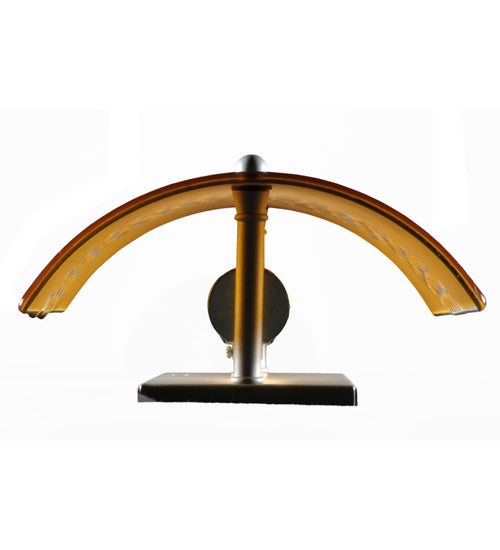 Meyda Lighting Metro Fusion 8" Nickel Wall Sconce With Amber Pietre Fused Shade Glass