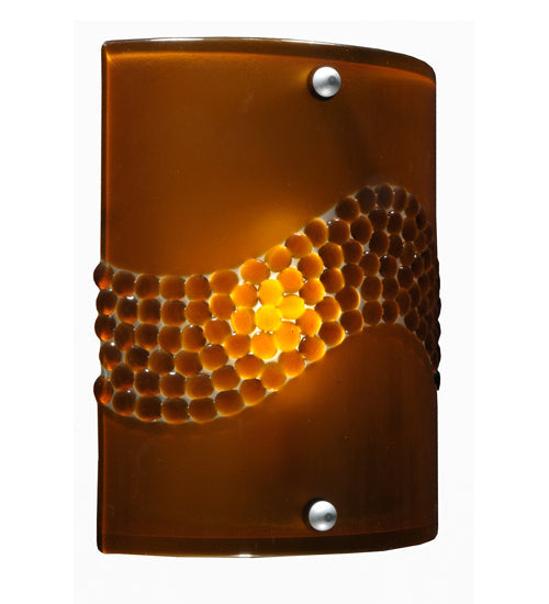 Meyda Lighting Metro Fusion 8" Nickel Wall Sconce With Amber Pietre Fused Shade Glass