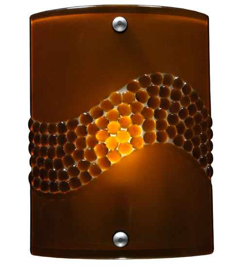 Meyda Lighting Metro Fusion 8" Nickel Wall Sconce With Amber Pietre Fused Shade Glass