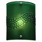 Meyda Lighting Metro Fusion 8" Nickel Wall Sconce With Green Pietre Fused Shade Glass