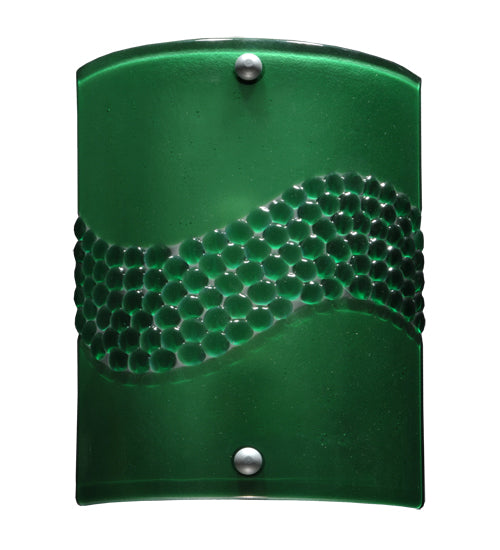 Meyda Lighting Metro Fusion 8" Nickel Wall Sconce With Green Pietre Fused Shade Glass