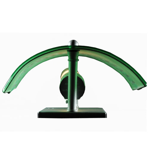 Meyda Lighting Metro Fusion 8" Nickel Wall Sconce With Green Pietre Fused Shade Glass