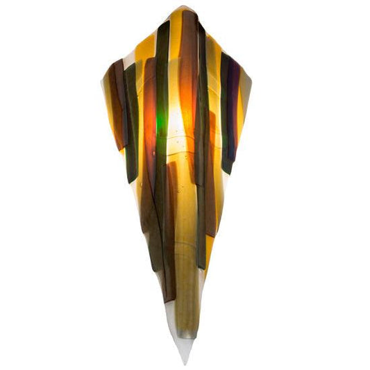 Meyda Lighting Metro Fusion 8" Penna Di Pavone Multi-Colored Shade Glass