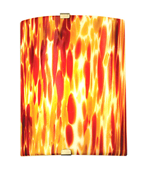 Meyda Lighting Metro Fusion 8" Topazio Wall Sconce With Amber & Yellow Shade Glass