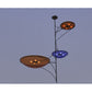 Meyda Lighting Metro Fusion 86" 14-Light 3-Arm Solar Black The Third Demension Chandelier With Multi-Colored Shade Glass