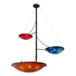 Meyda Lighting Metro Fusion 86" 14-Light 3-Arm Solar Black The Third Demension Chandelier With Multi-Colored Shade Glass