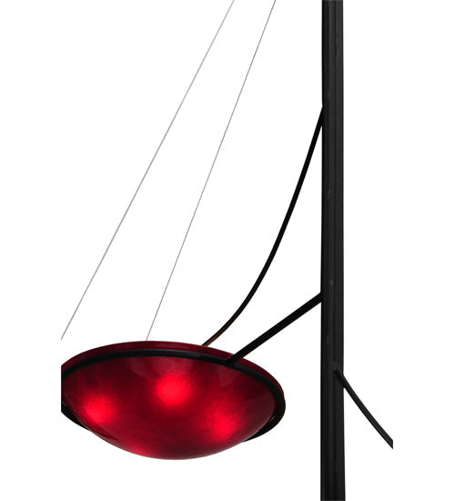 Meyda Lighting Metro Fusion 86" 14-Light 3-Arm Solar Black The Third Demension Chandelier With Multi-Colored Shade Glass