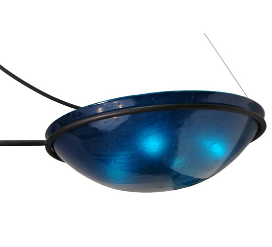 Meyda Lighting Metro Fusion 86" 14-Light 3-Arm Solar Black The Third Demension Chandelier With Multi-Colored Shade Glass