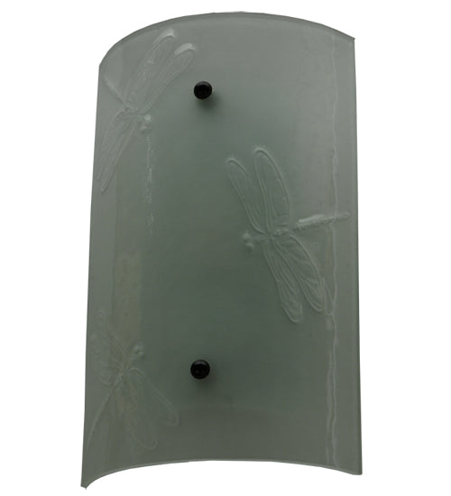Meyda Lighting Metro Fusion 9" 2-Light Nickel Dragonfly Wall Sconce With White Frosted Shade Glass