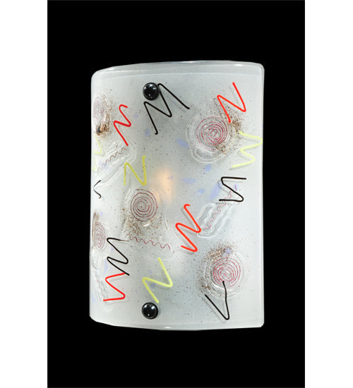 Meyda Lighting Metro Fusion 9" Black Super Nova Wall Sconce With Clear White Shade Glass