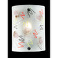 Meyda Lighting Metro Fusion 9" Black Super Nova Wall Sconce With Clear White Shade Glass