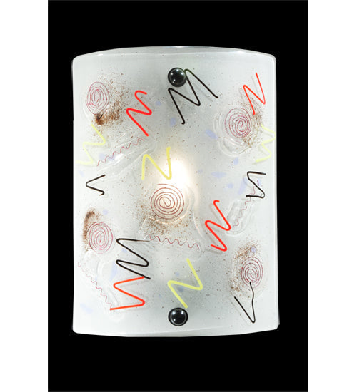 Meyda Lighting Metro Fusion 9" Black Super Nova Wall Sconce With Clear White Shade Glass