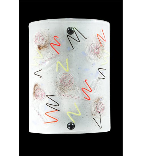 Meyda Lighting Metro Fusion 9" Black Super Nova Wall Sconce With Clear White Shade Glass